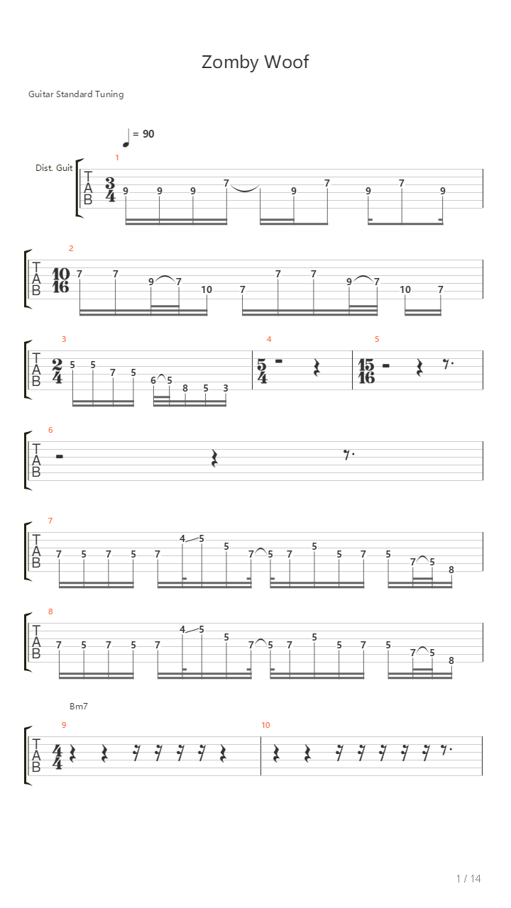 Zomby Woof吉他谱