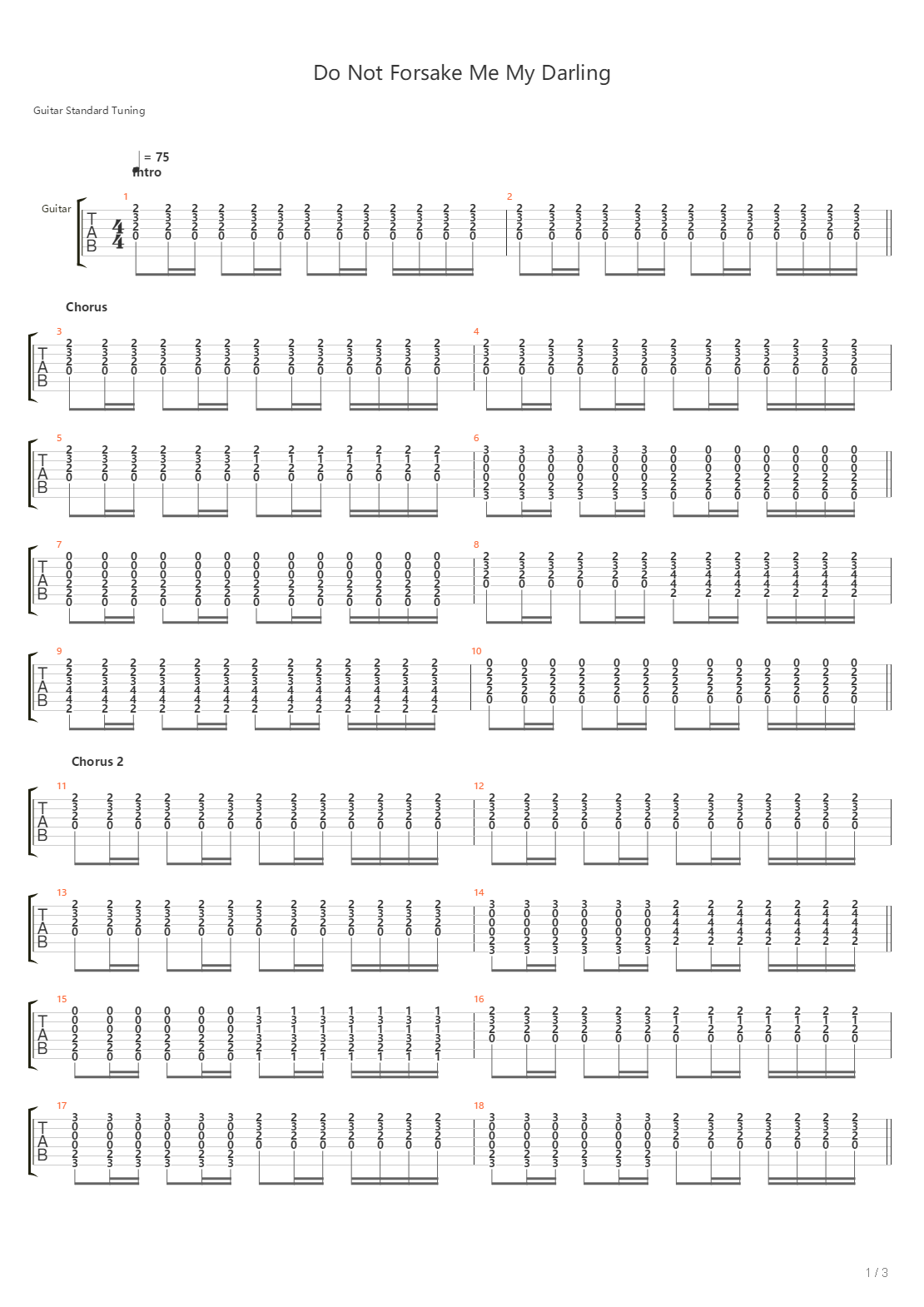 Do Not Forsake Me My Darling吉他谱