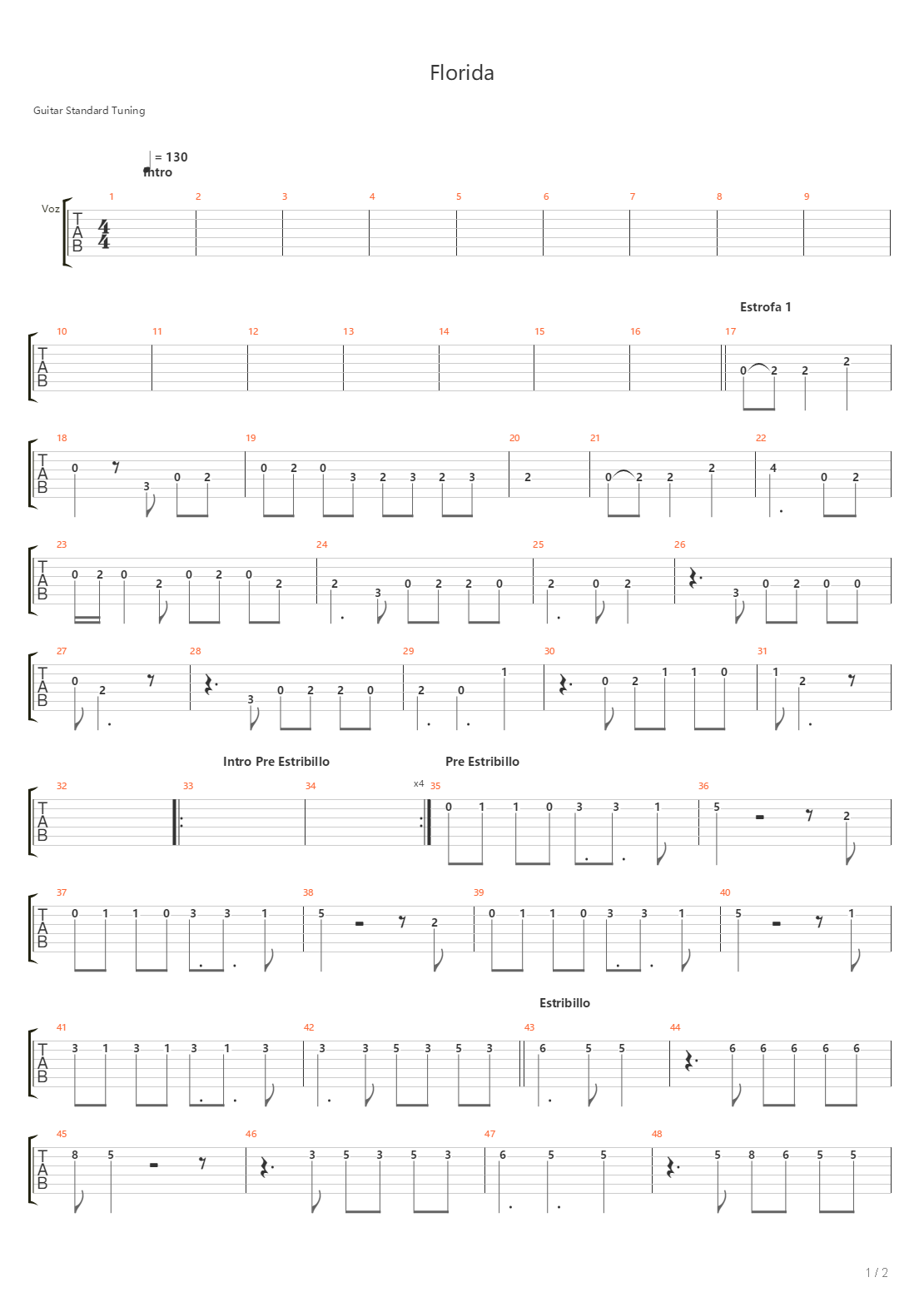 Florida吉他谱