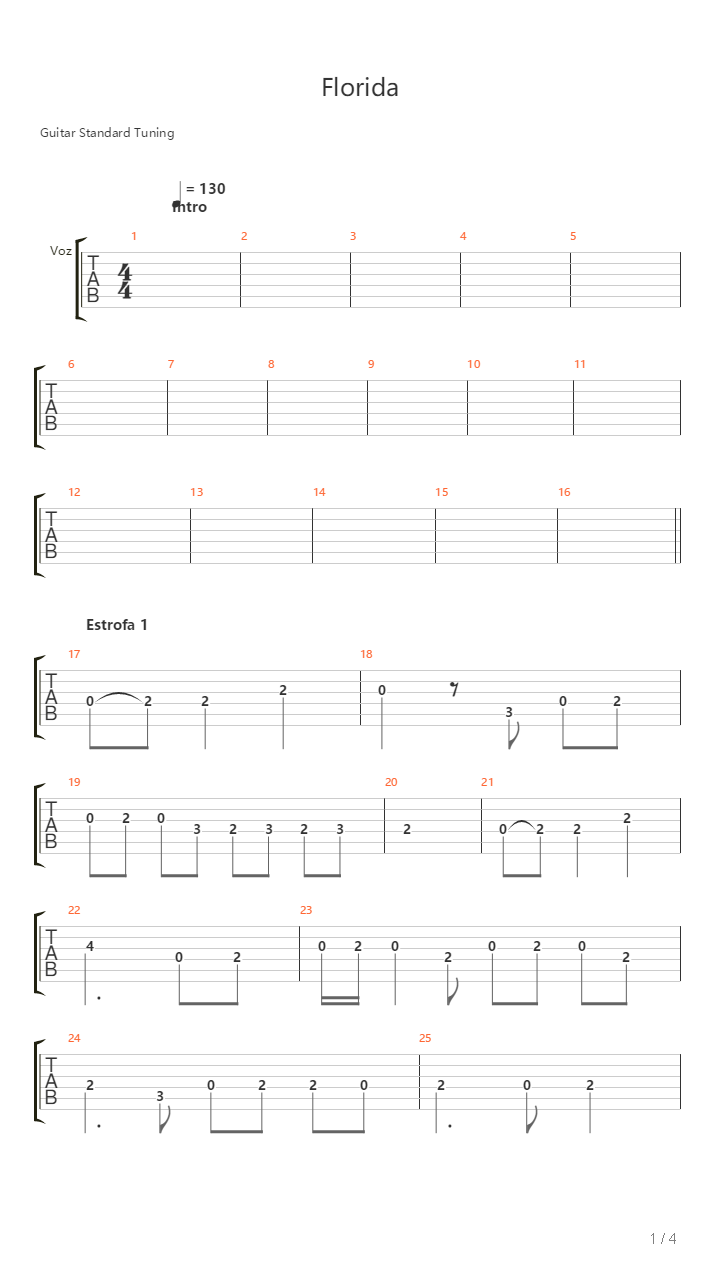 Florida吉他谱