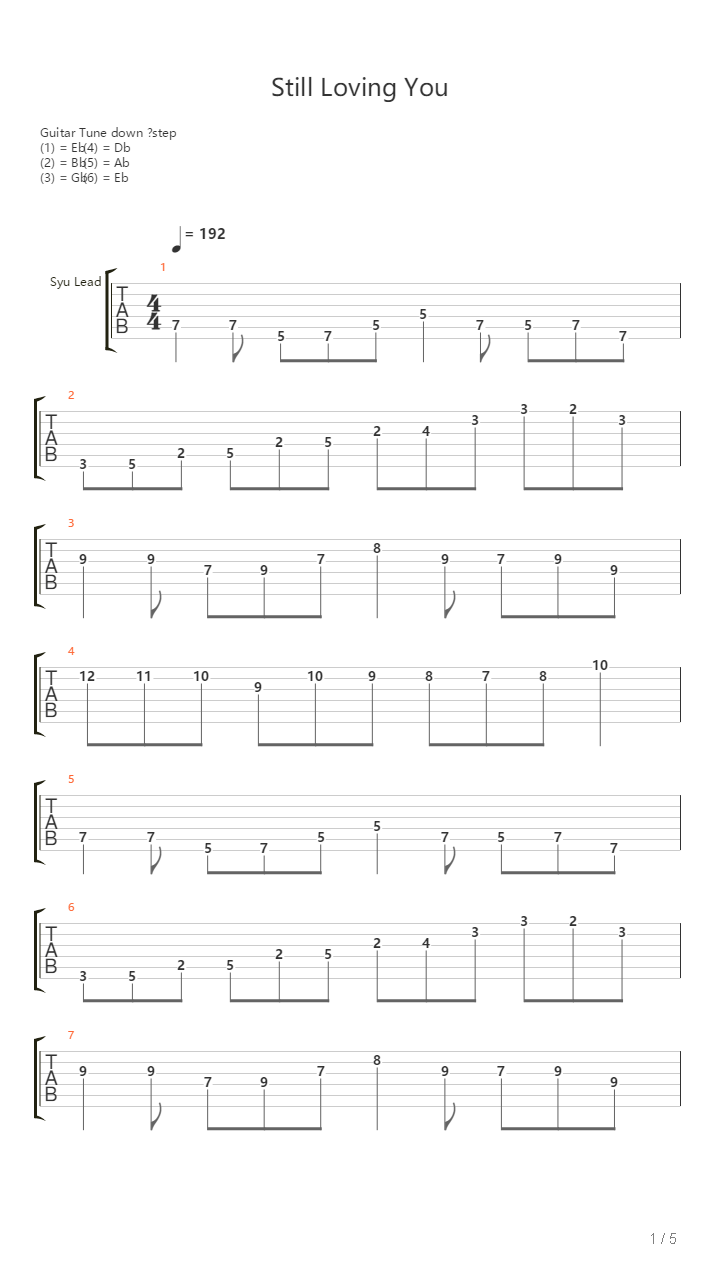 Still Loving You吉他谱