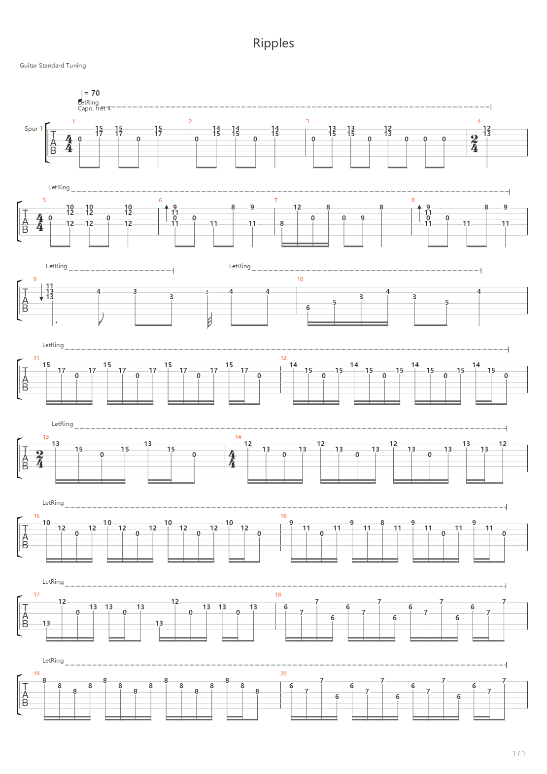 Ripples吉他谱