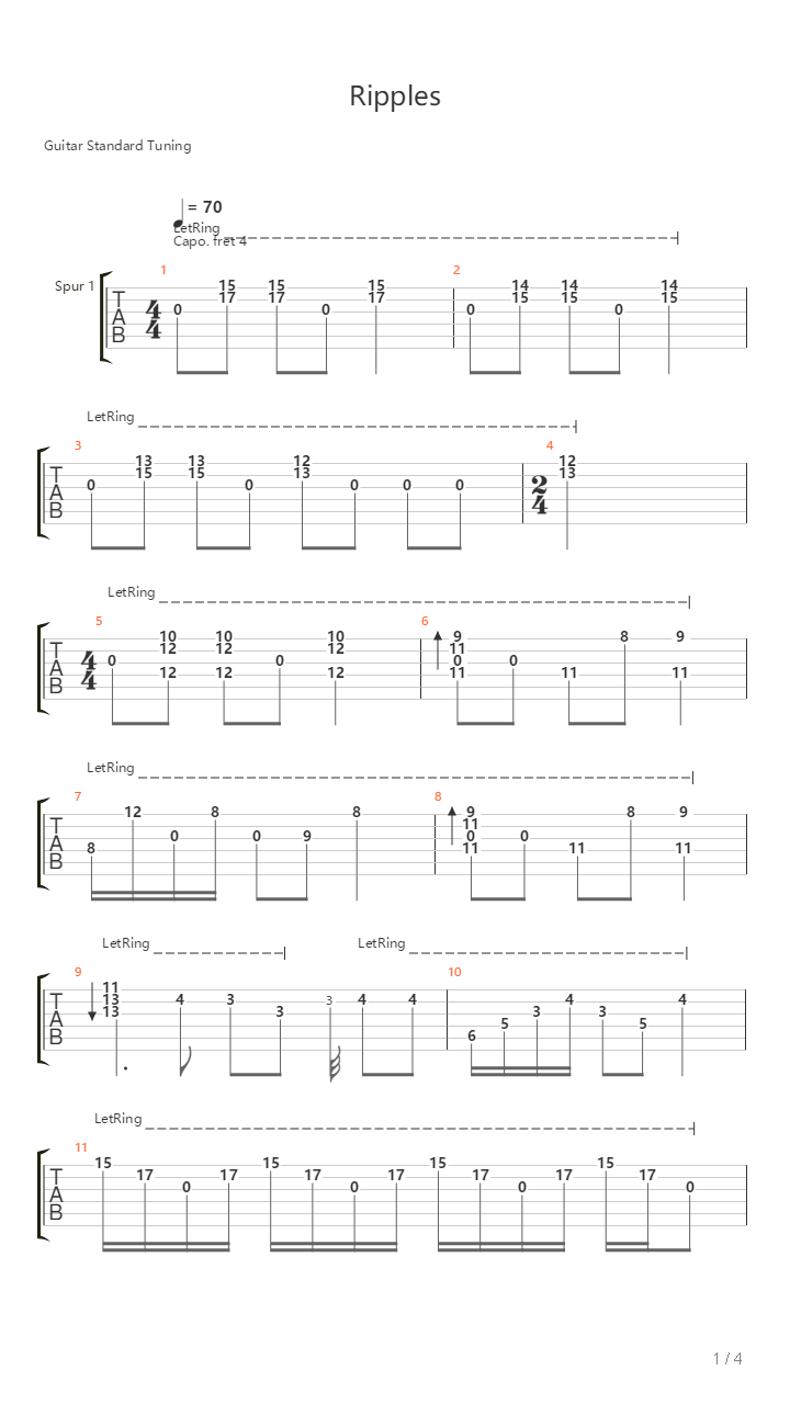 Ripples吉他谱