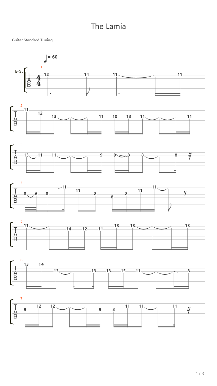 The Lamia吉他谱