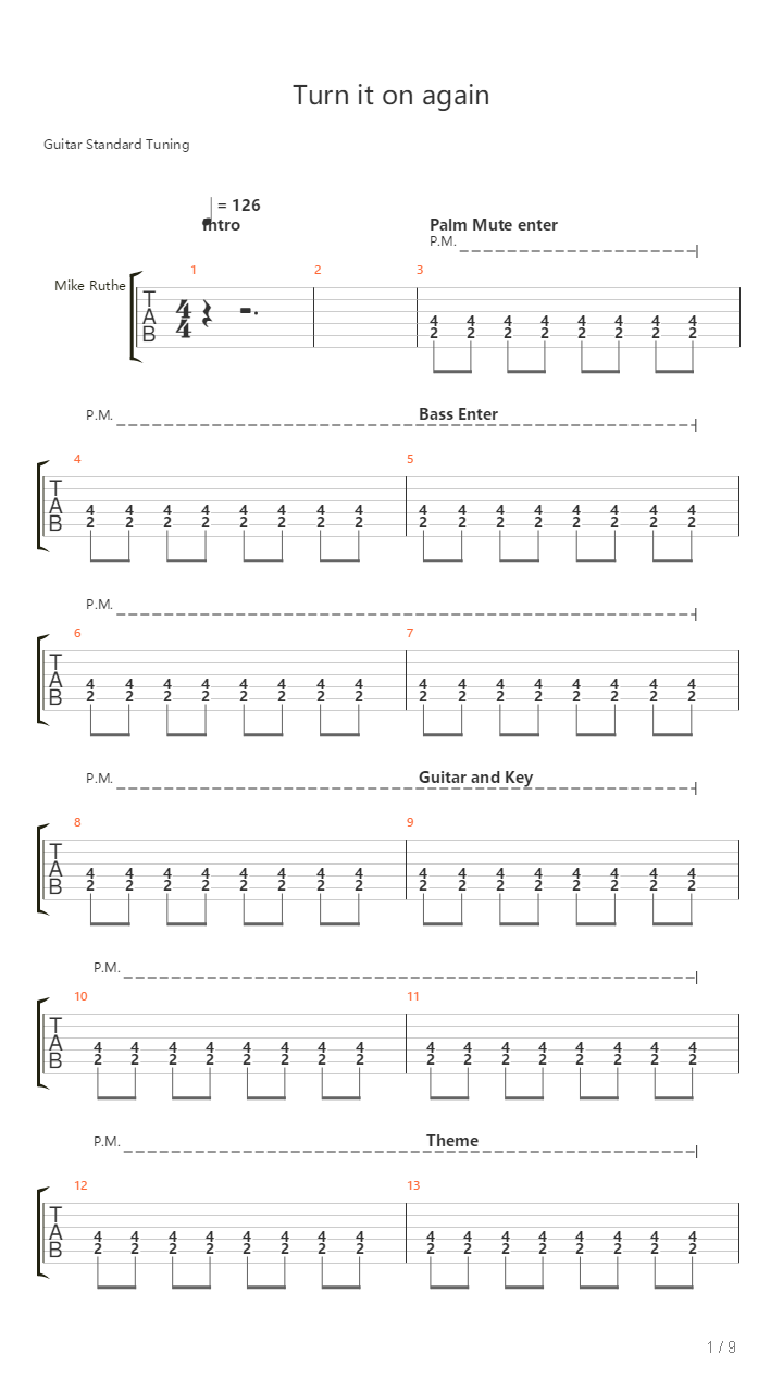 Turn It On Again吉他谱