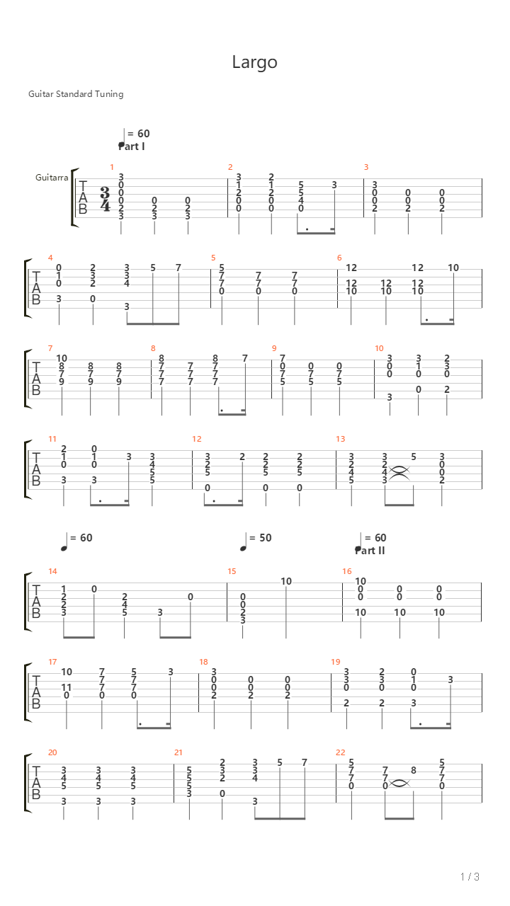 Largo吉他谱