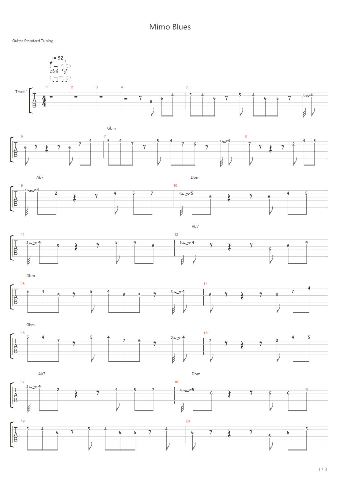 Mimo Blues吉他谱
