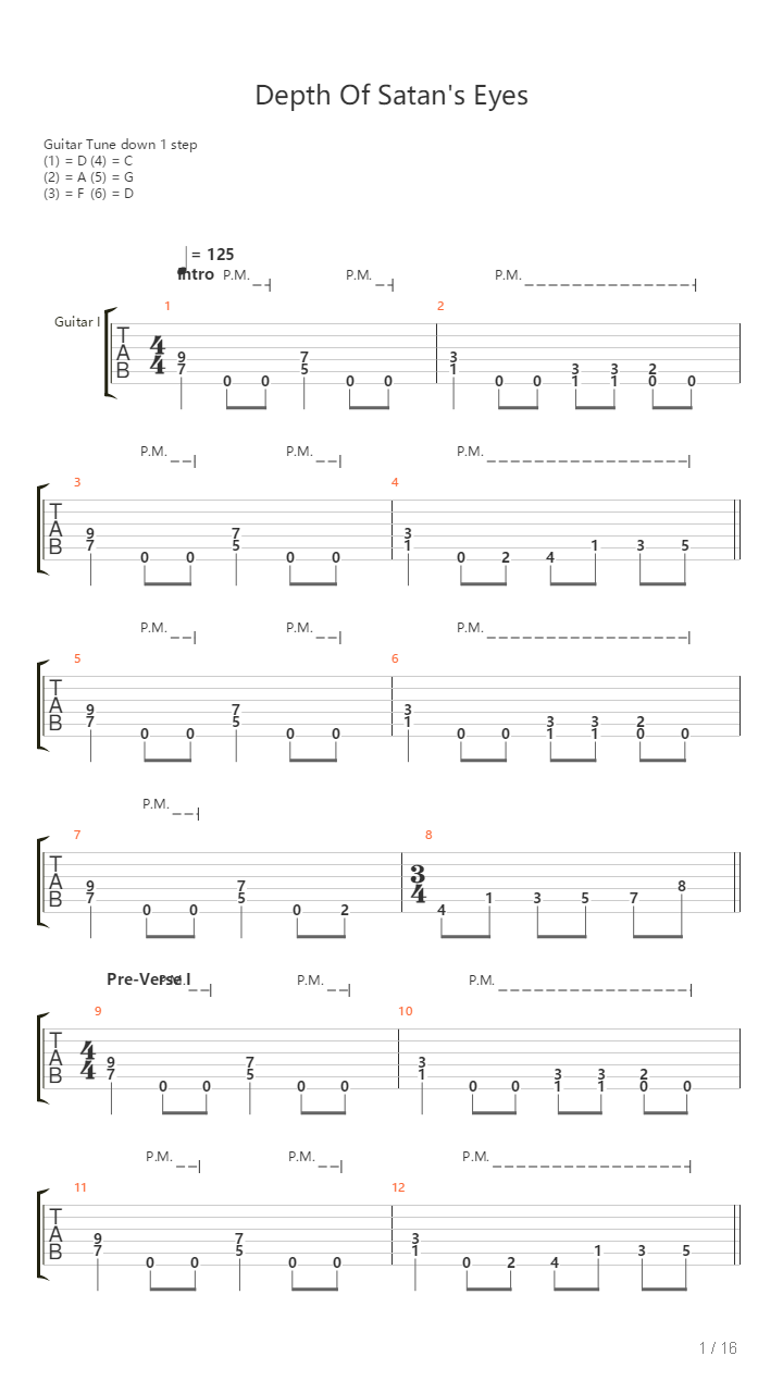 Depth Of Satans Eyes吉他谱