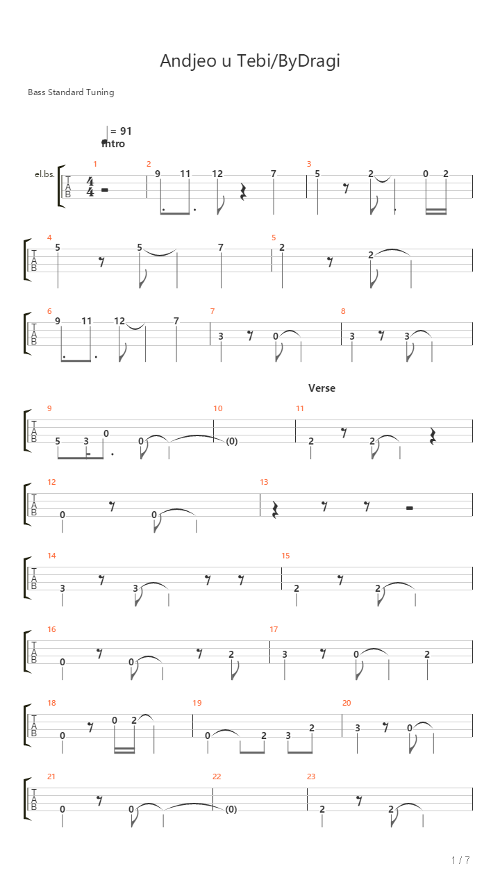 Andjeo U Tebi吉他谱