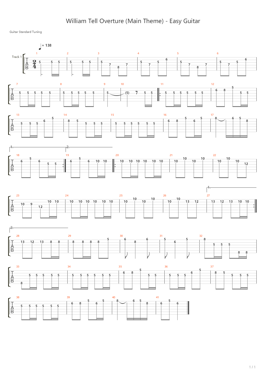 William Tell Overture吉他谱