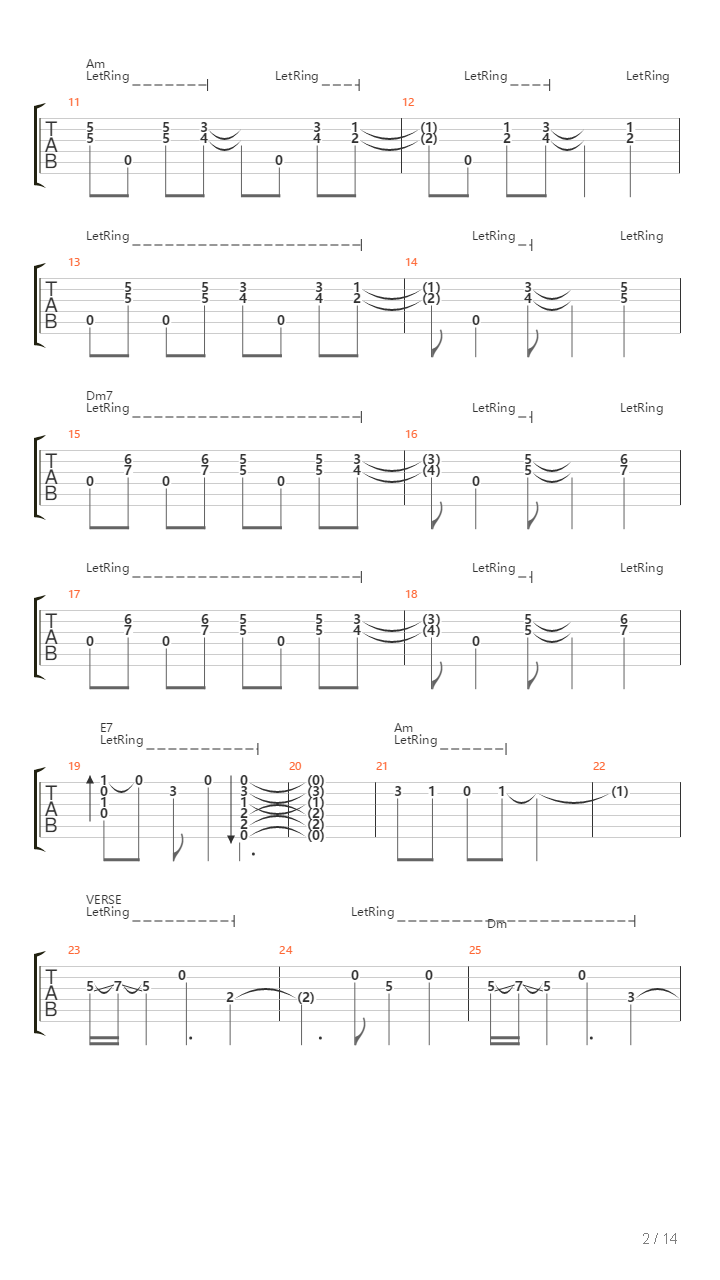 Faena吉他谱