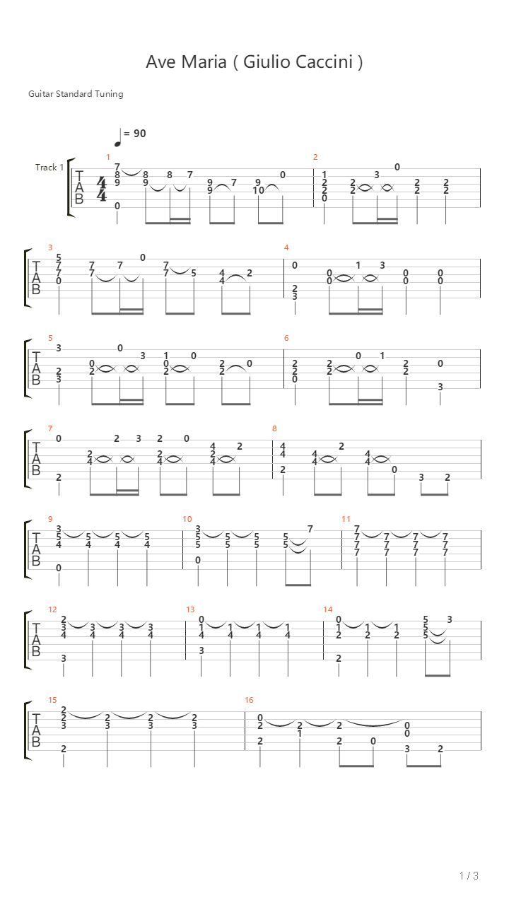 Ave Maria吉他谱