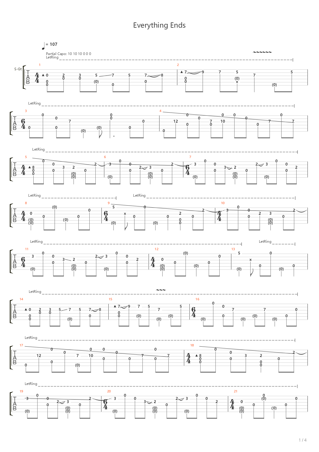Everything Ends吉他谱