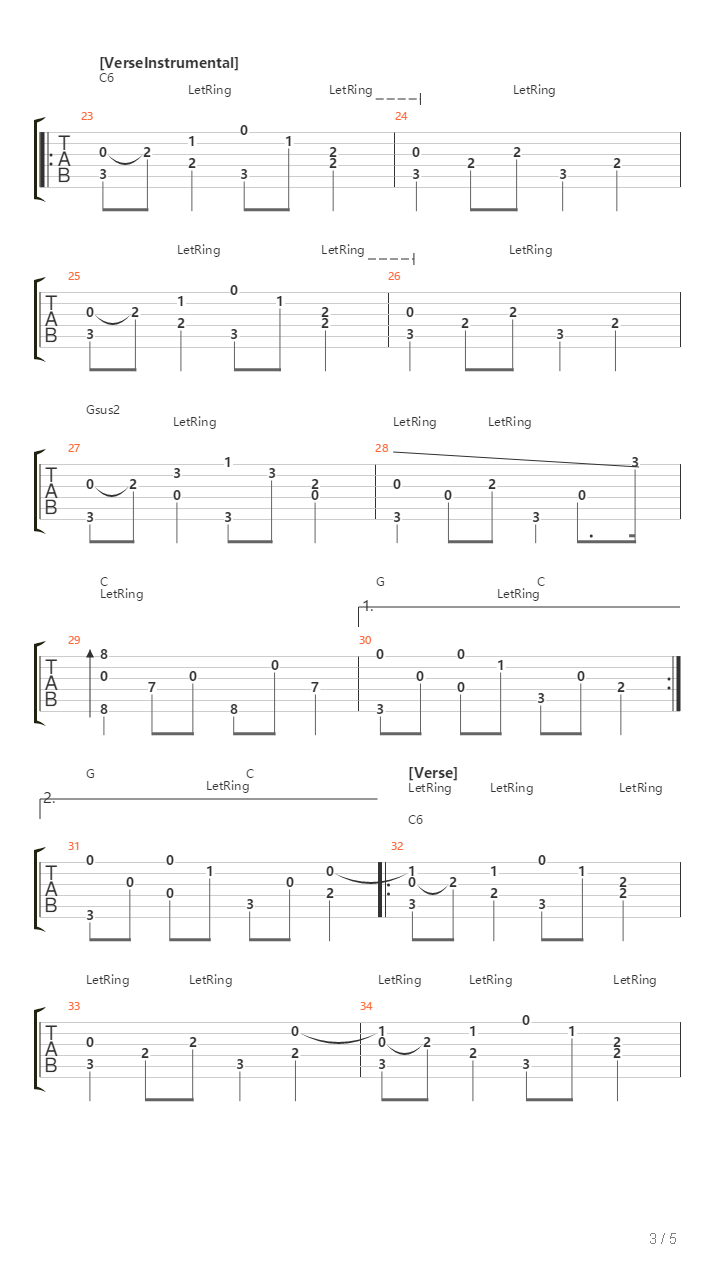 Pennsylvania 6-5000吉他谱