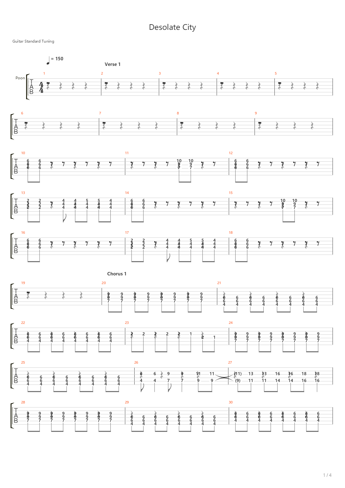 Desolate City吉他谱