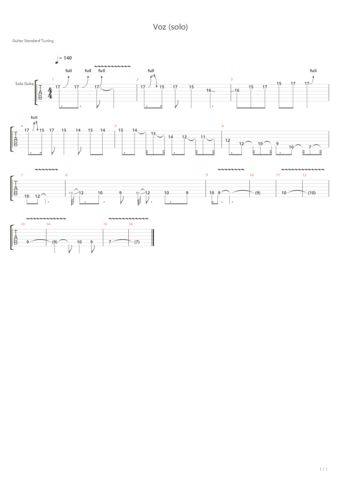 Voz吉他谱