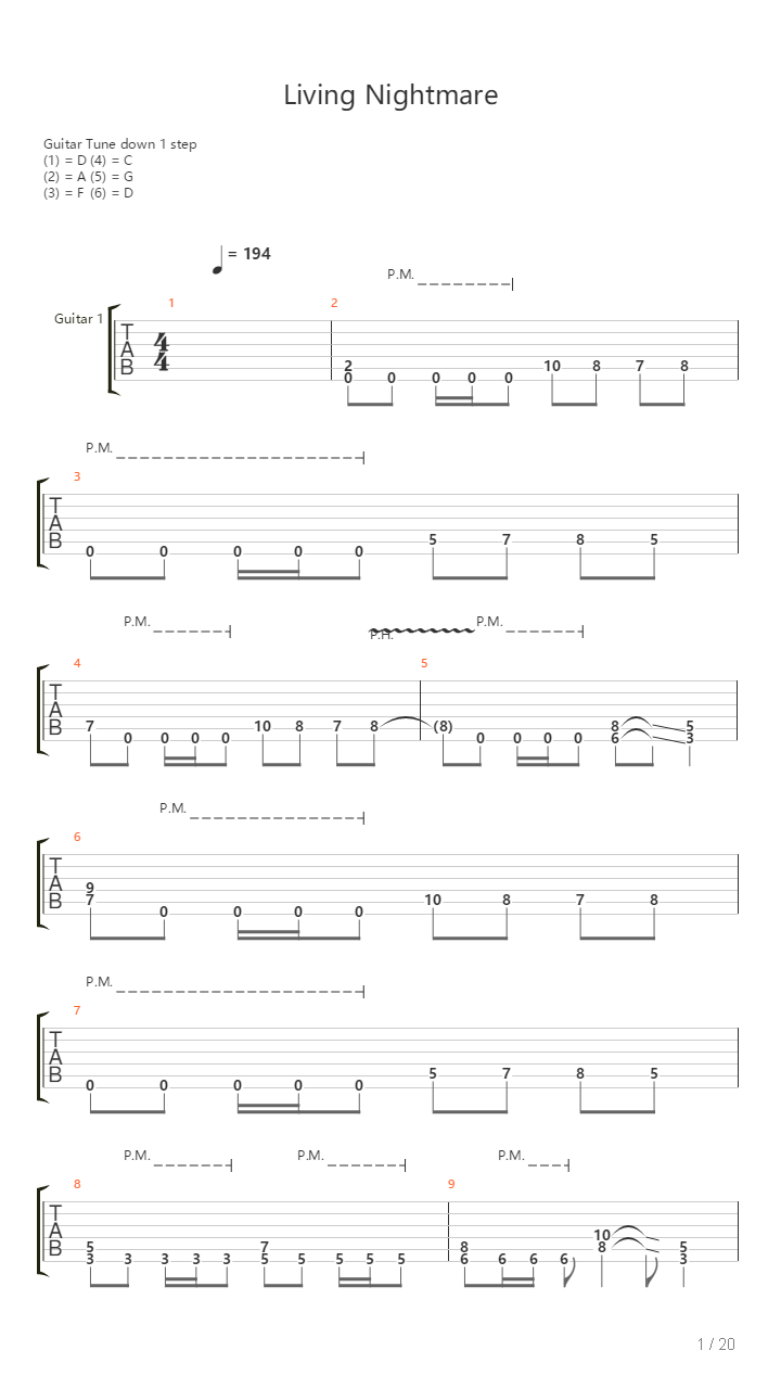 Living Nightmare吉他谱