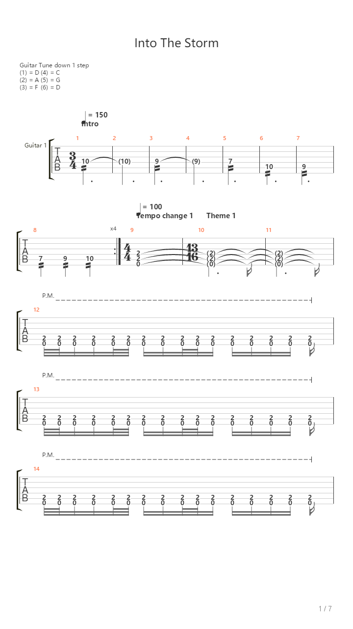 Into The Storm吉他谱