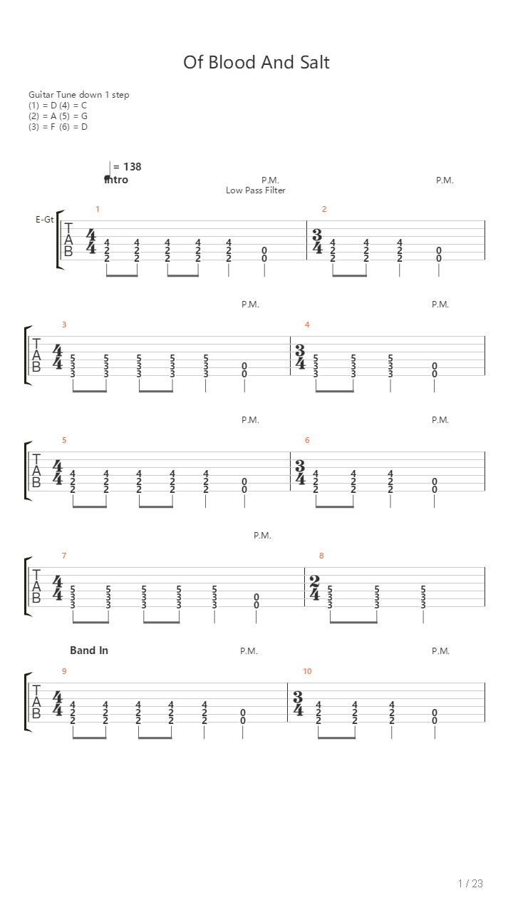 Of Blood And Salt吉他谱