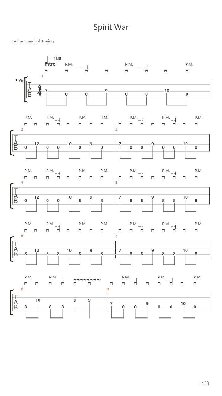 Spirit War吉他谱