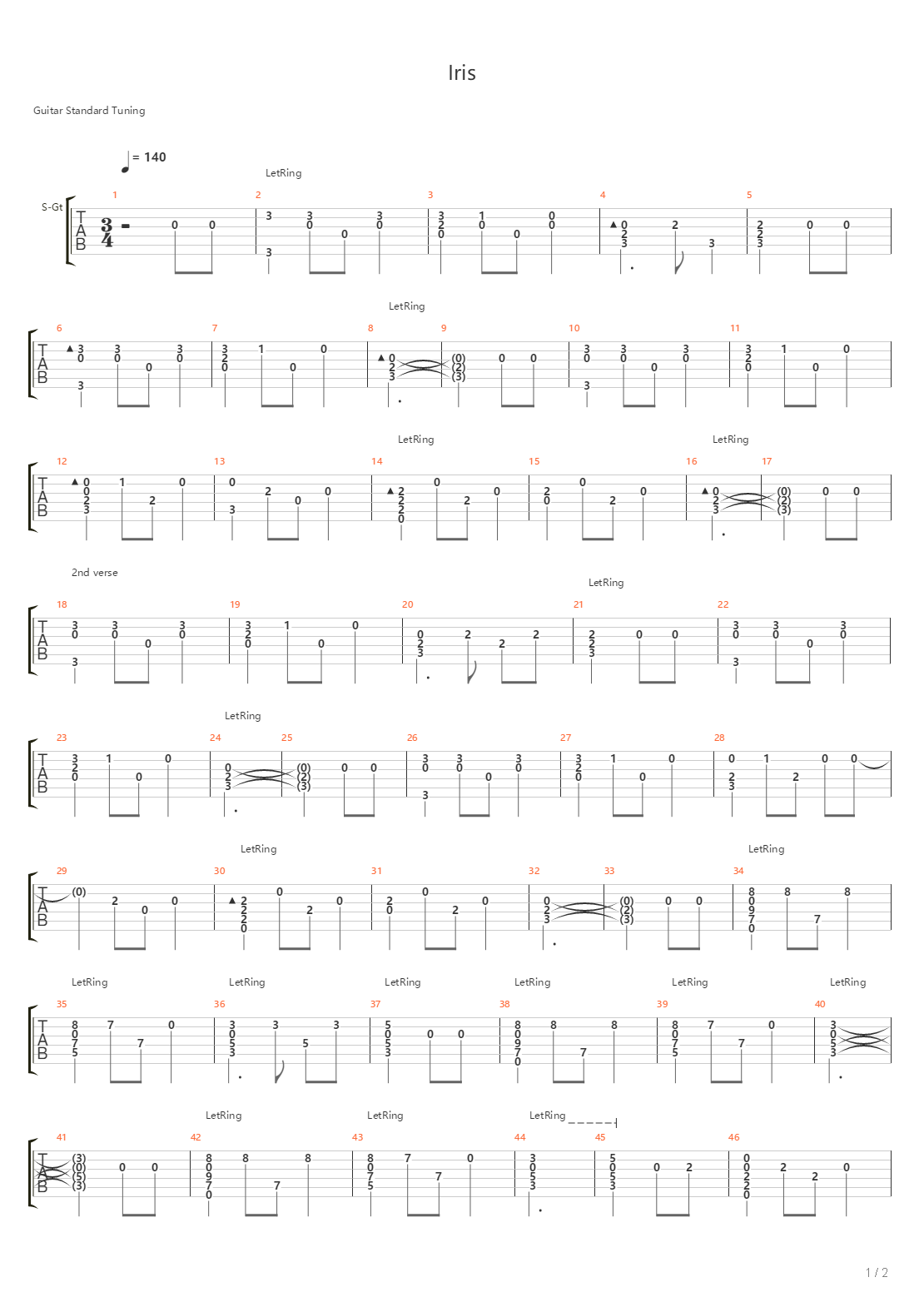Iris吉他谱