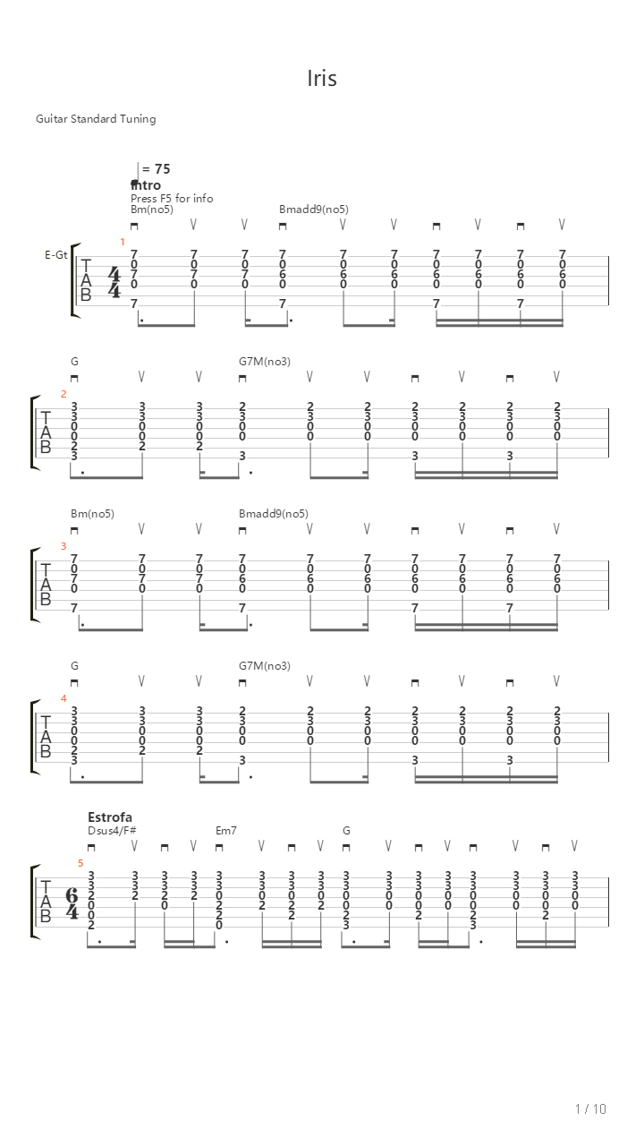 Iris吉他谱