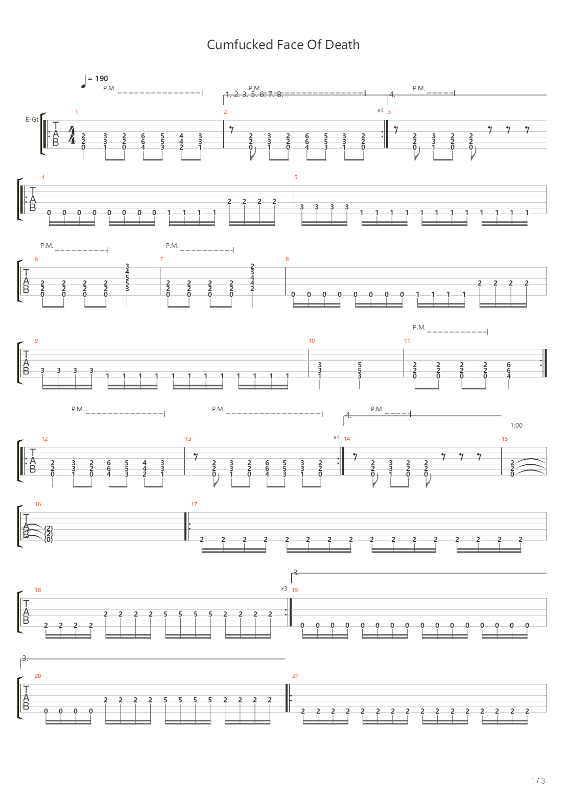 Cumfucked Face Of Death吉他谱