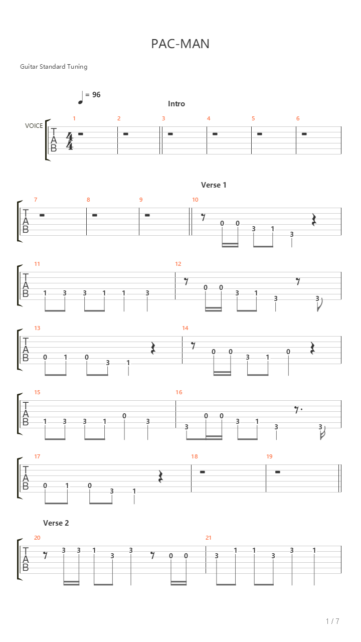 Pac-Man吉他谱