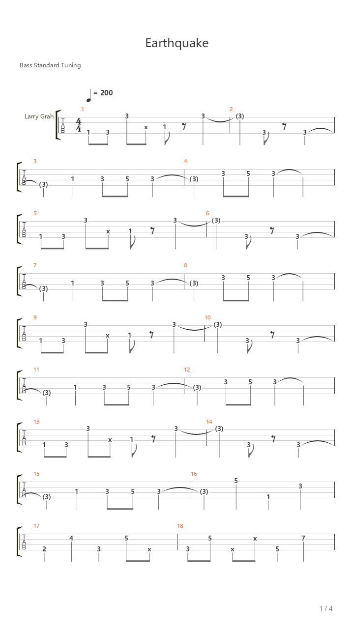 Earthquake吉他谱
