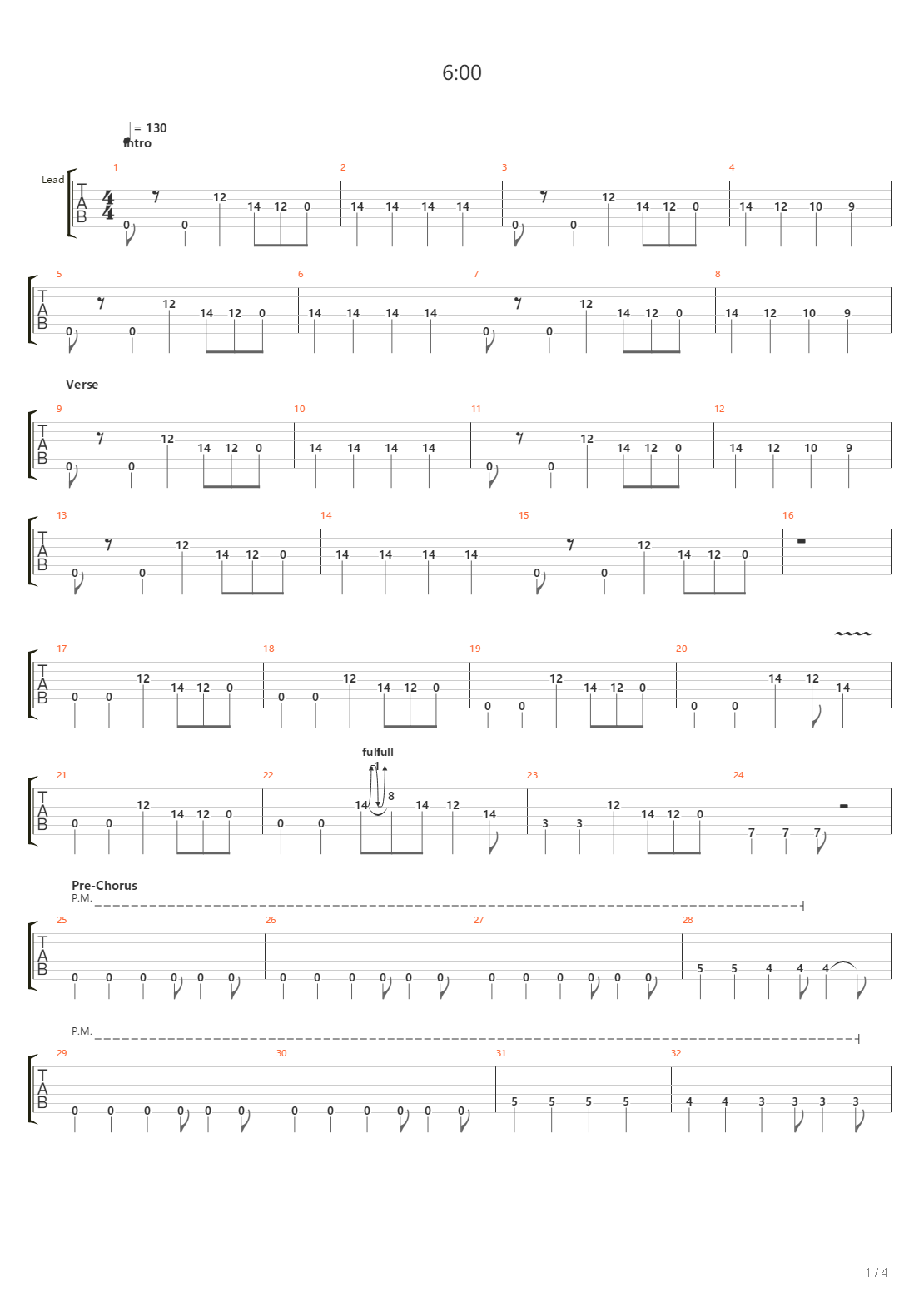 600吉他谱