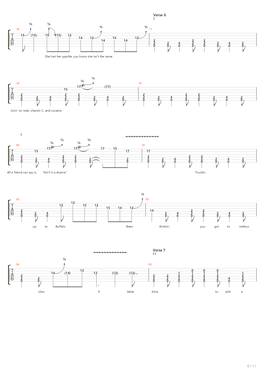 Truckin吉他谱