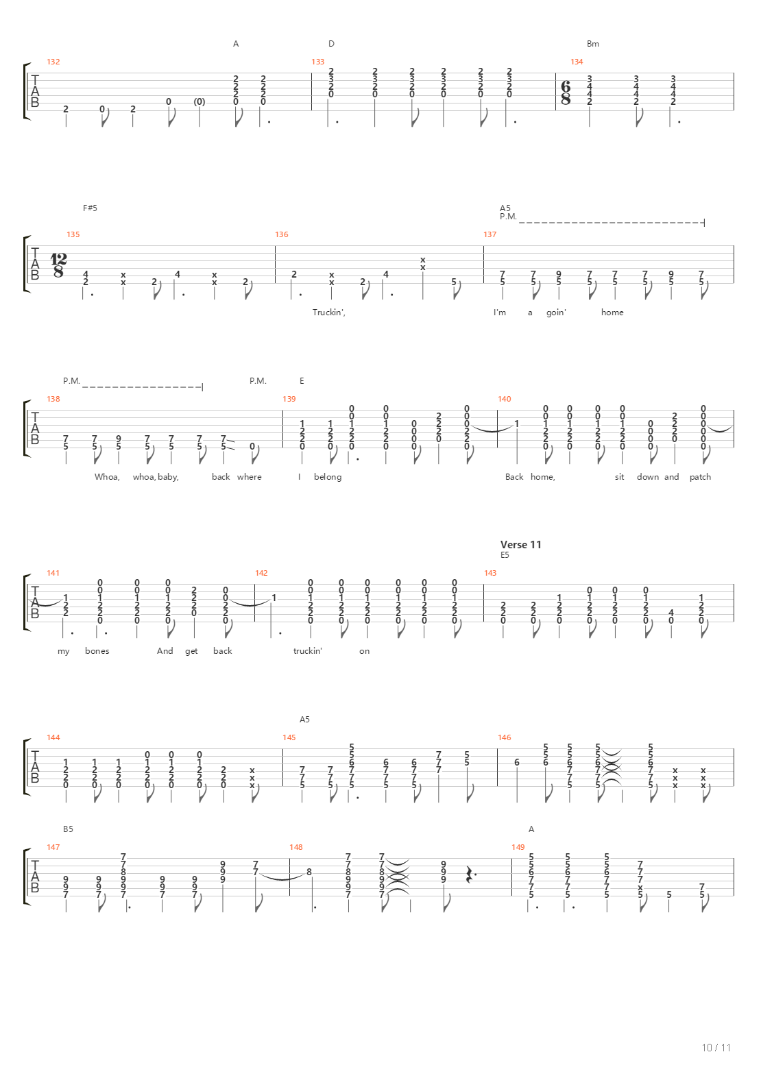 Truckin吉他谱