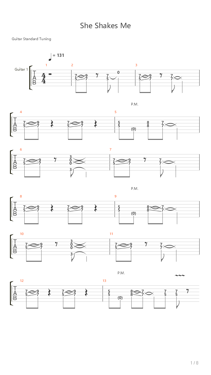 She Shakes Me吉他谱