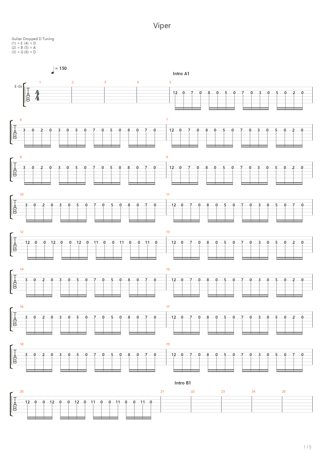 Viper吉他谱