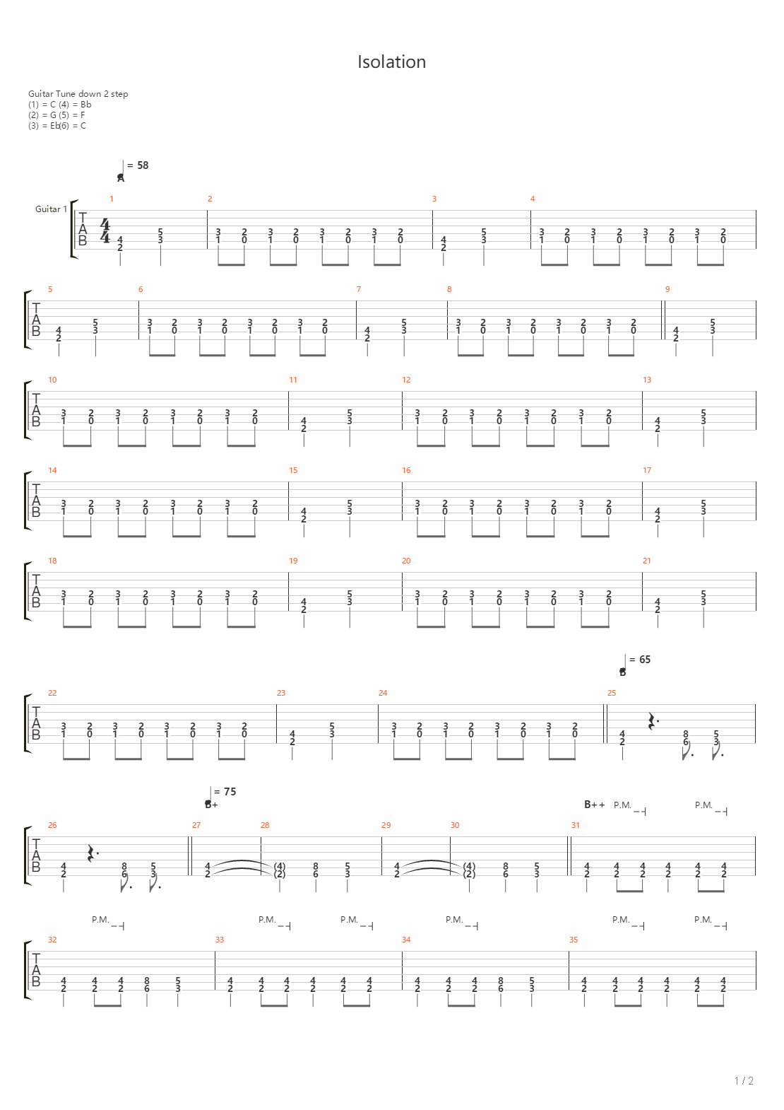 Isolation吉他谱