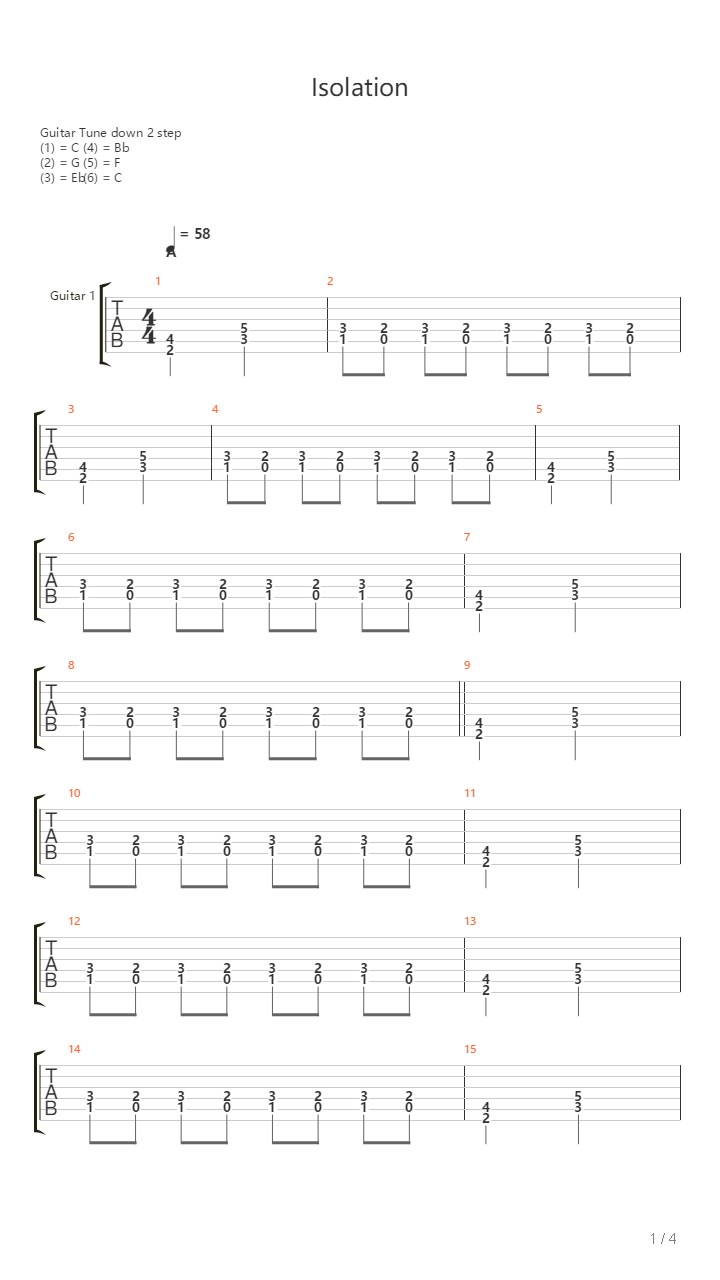 Isolation吉他谱