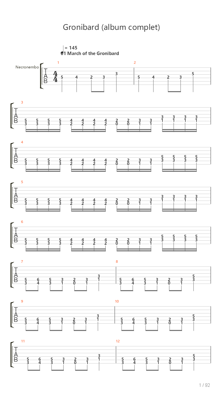 Gronibard吉他谱