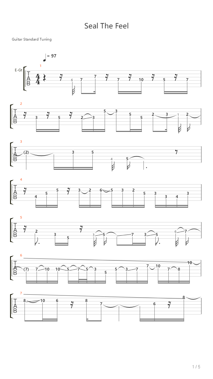 Seal The Feel吉他谱