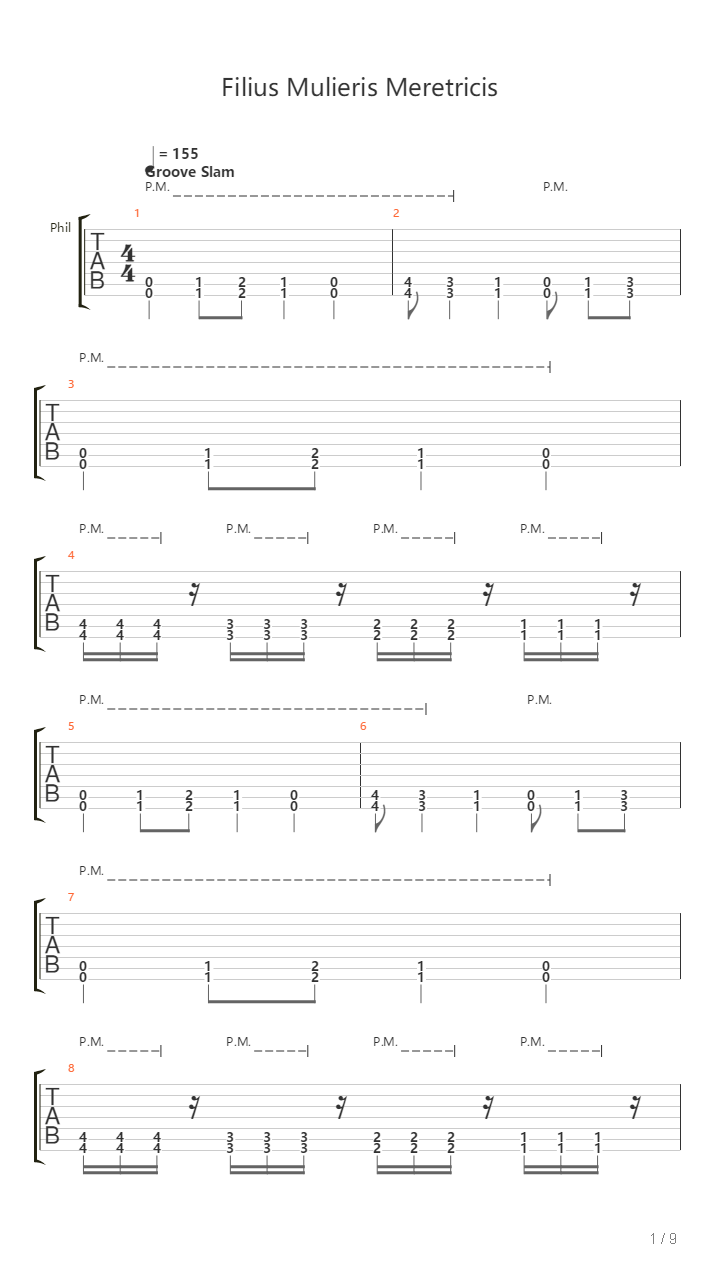 Filius Mulieris Meretricis吉他谱