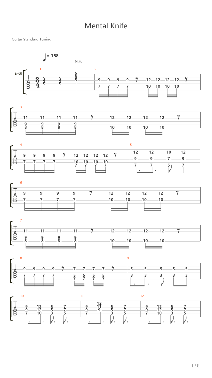 Mental Knife吉他谱