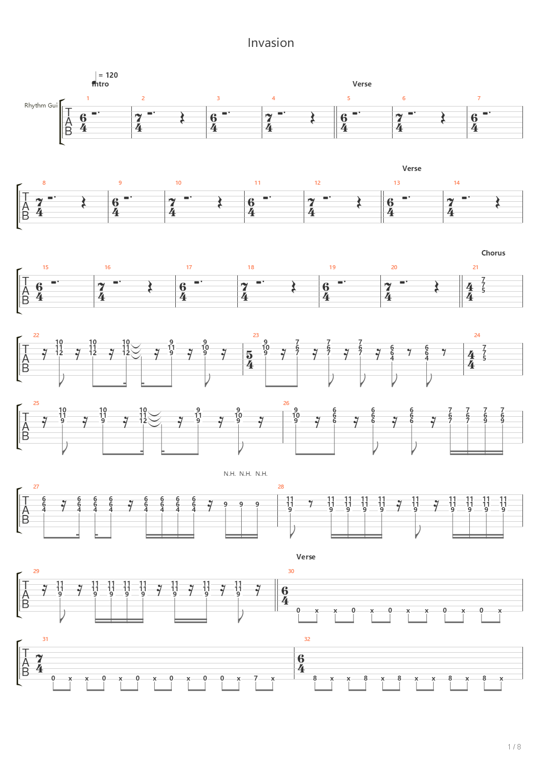 Invasion吉他谱