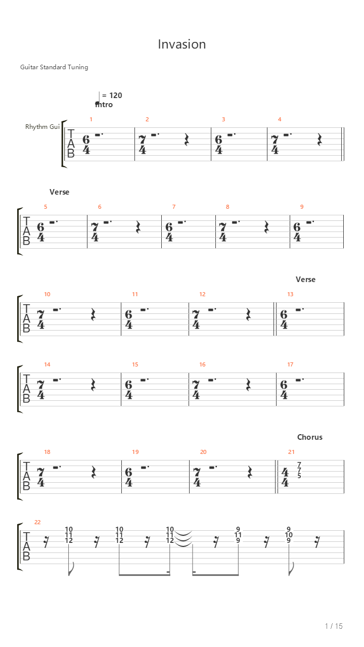Invasion吉他谱
