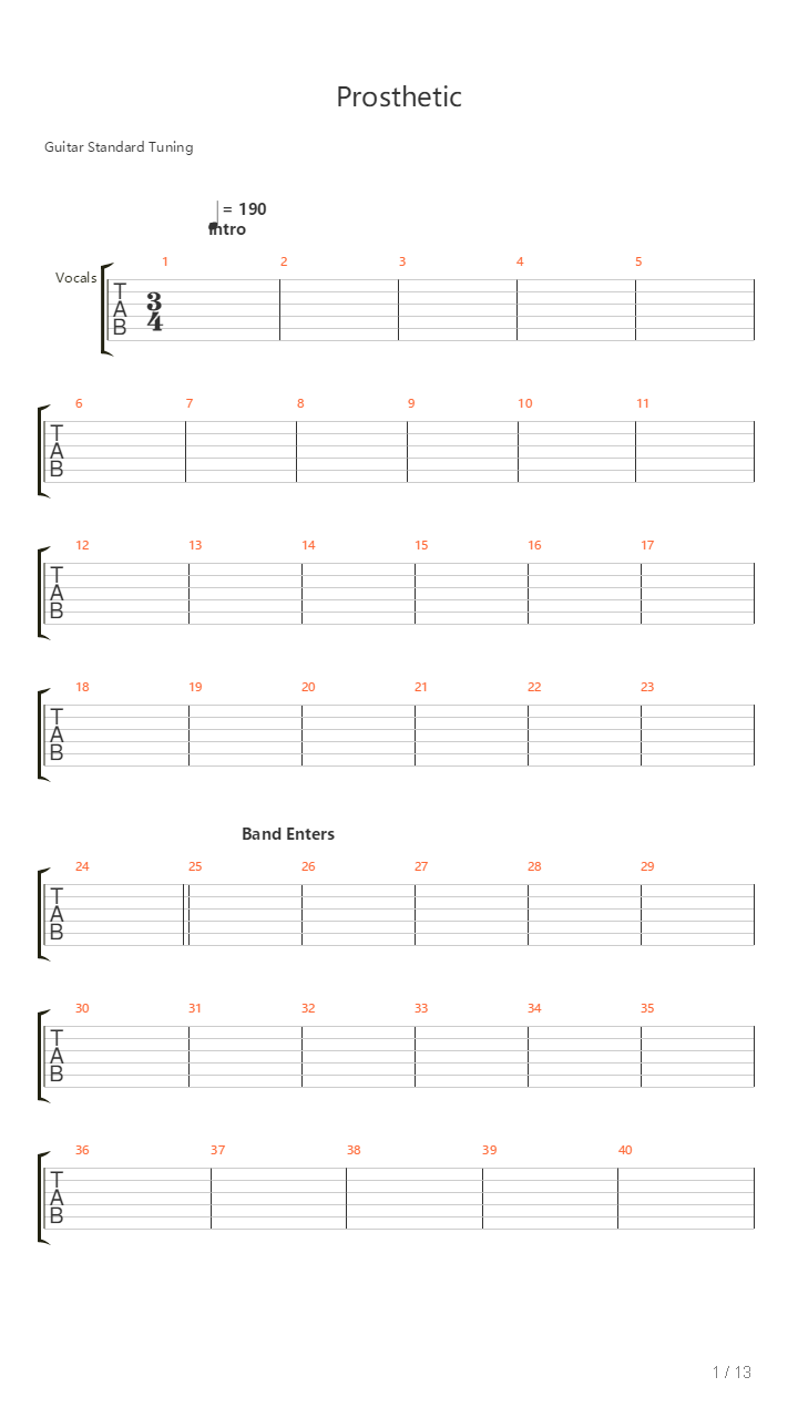 Prosthetic吉他谱