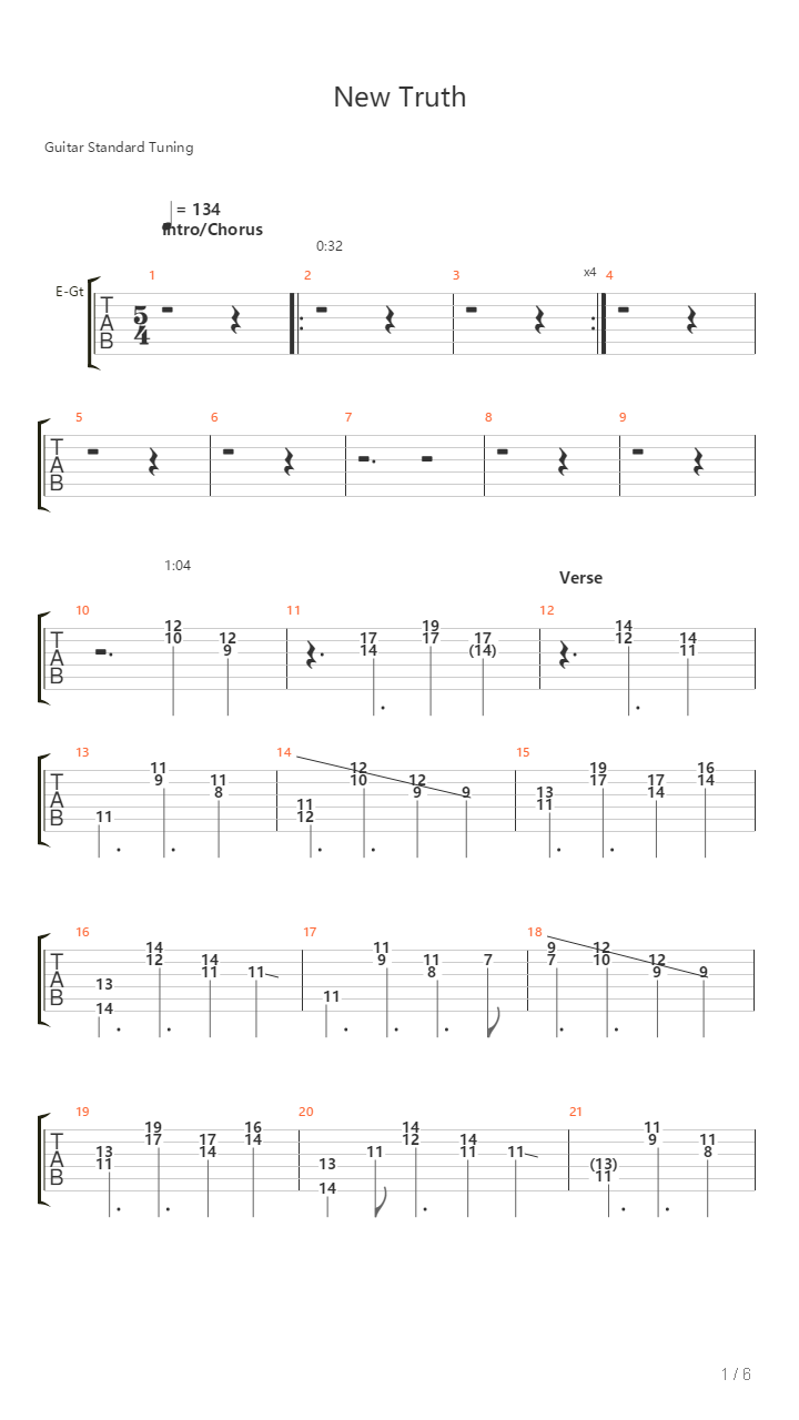 New Truth吉他谱