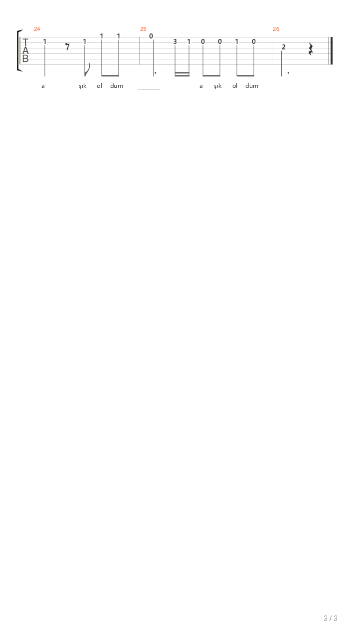 Akdeniz Aksamlari吉他谱