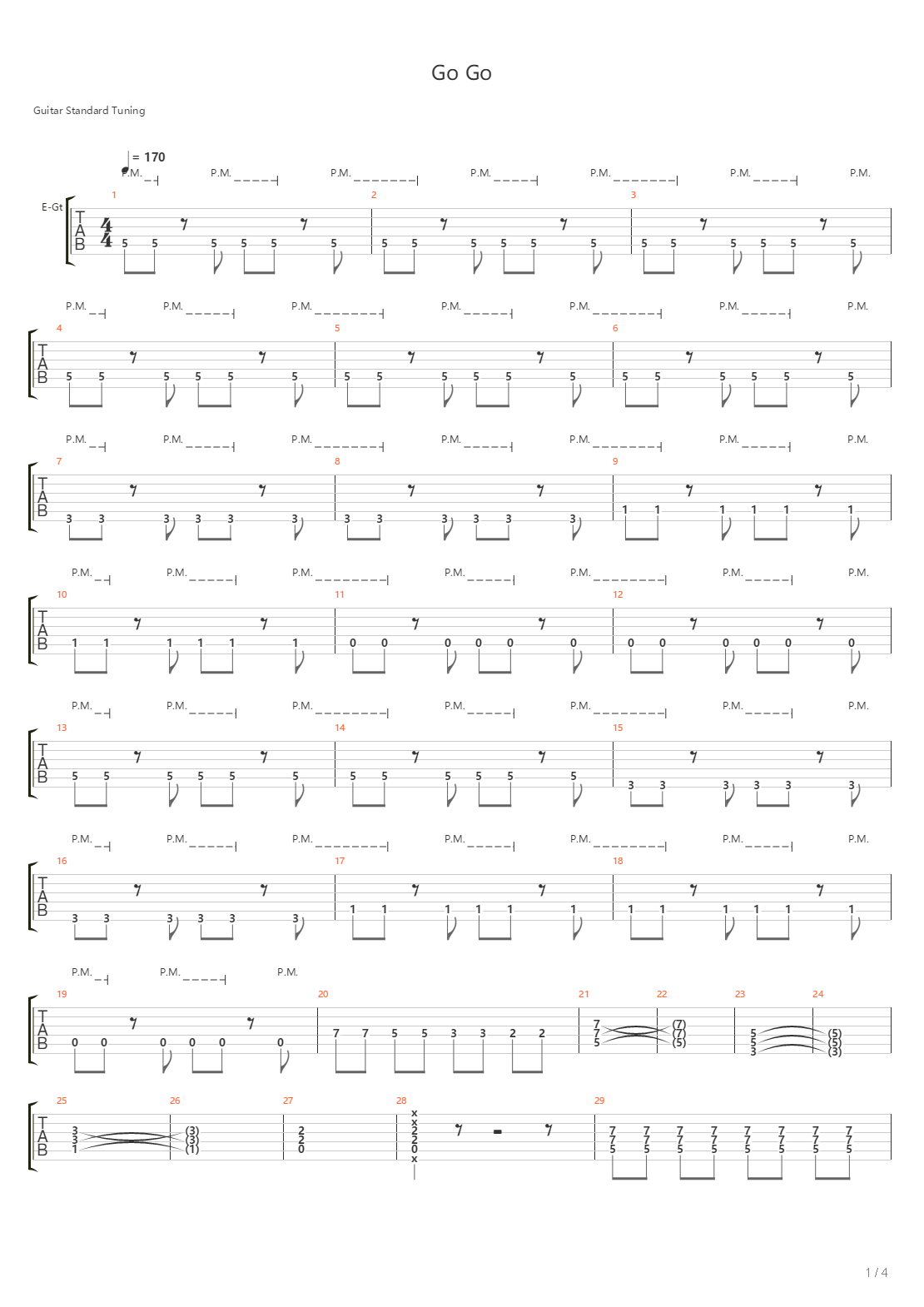Go Go吉他谱