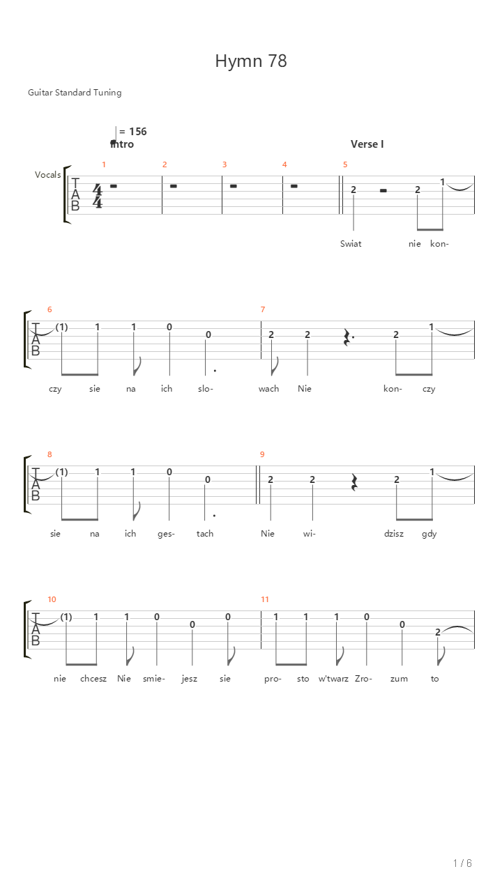 Hymn 78吉他谱