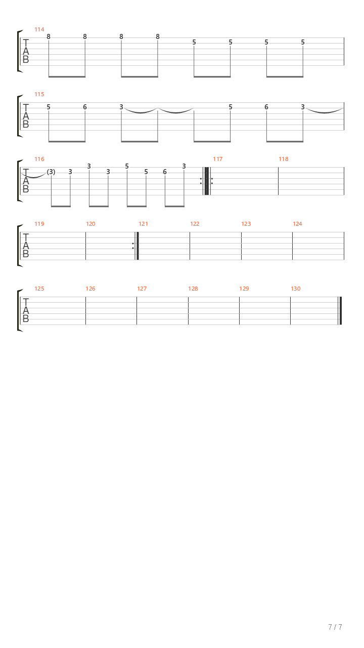 Burning From Both Ends吉他谱