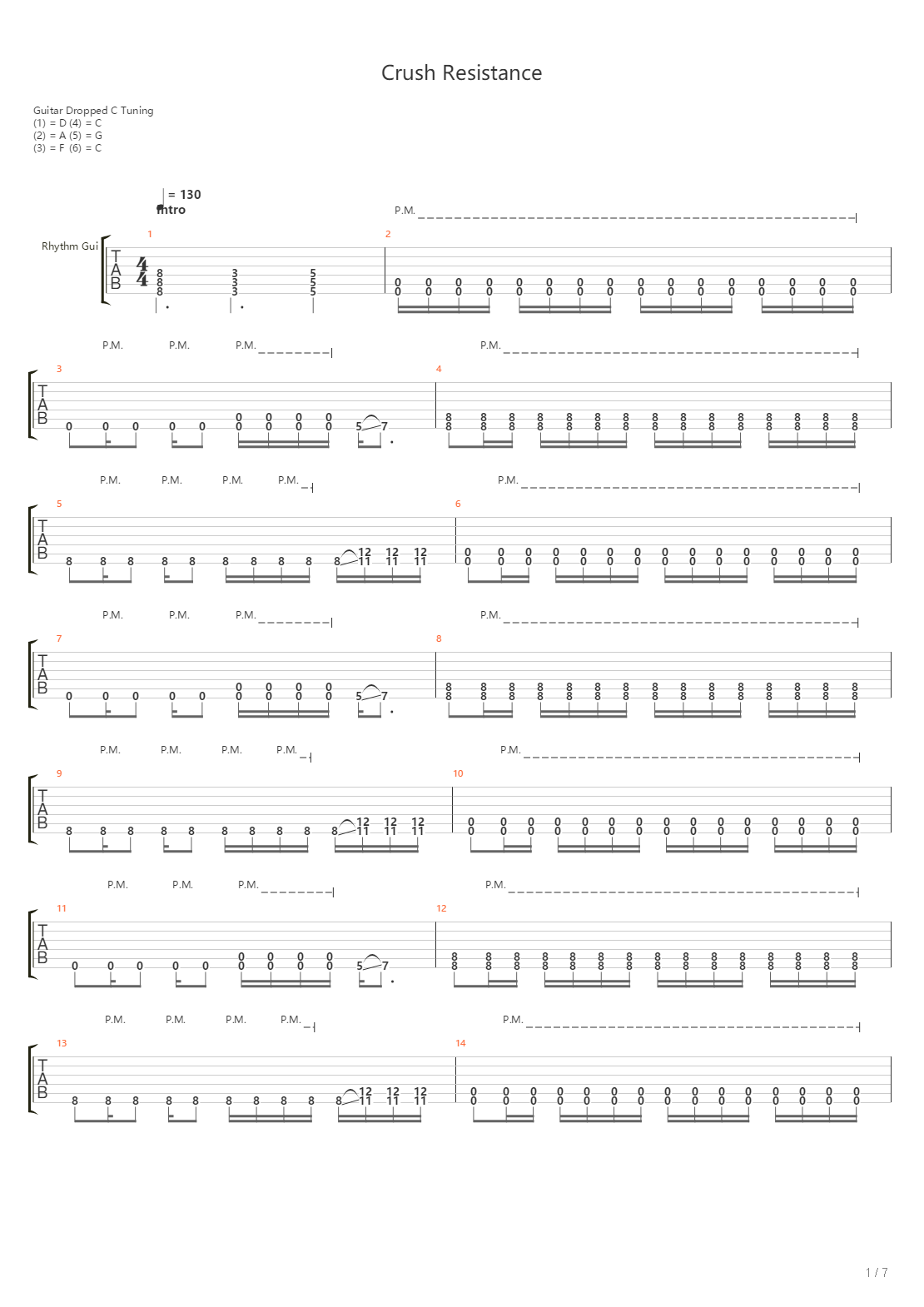Crush Resistance吉他谱