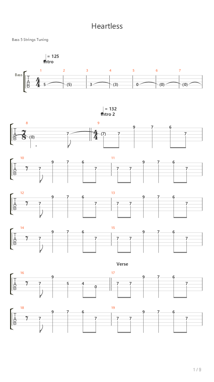 Heartless吉他谱